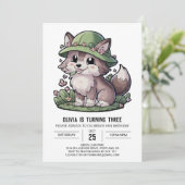 Mystical Dreamy Digital Wolf Geburtstag Einladung (Stehend Vorderseite)