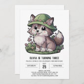 Mystical Dreamy Digital Wolf Geburtstag Einladung (Vorne/Hinten)