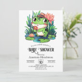Mystical Dreamy Frog Baby Shower Einladung (Stehend Vorderseite)