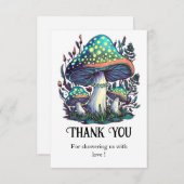 Mystical Dreamy Mushroom Baby Dusche Dankeskarte (Vorne/Hinten)