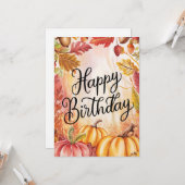 Mystical Dreamy Pumpkin Herbstfall glücklich Gebur Karte (Vorderseite/Rückseite Beispiel)