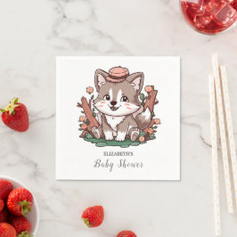 Mystical Dreamy Wolf Baby Shower Serviette