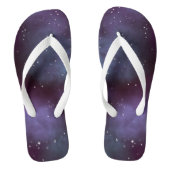Mystical Dusty Violet Galaxy Badesandalen (Fußbett)