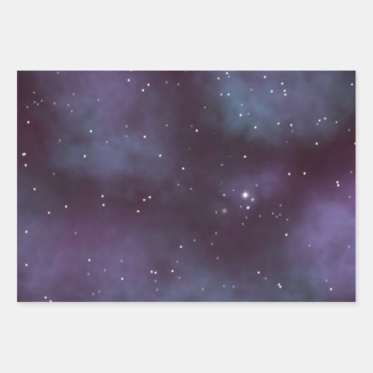 Mystical Dusty Violet Galaxy Geschenkpapier Set (Vorderseite 3)