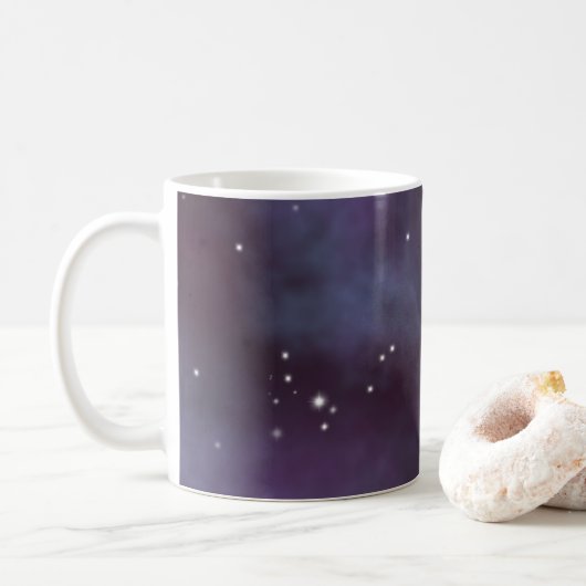 Mystical Dusty Violet Galaxy Kaffeetasse (Mit Donut)