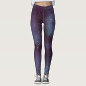 Mystical Dusty Violet Galaxy Leggings (Vorderseite)