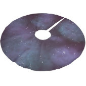 Mystical Dusty Violet Galaxy Polyester Weihnachtsbaumdecke (Schrägansicht)