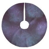 Mystical Dusty Violet Galaxy Polyester Weihnachtsbaumdecke (Vorderseite)