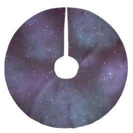 Mystical Dusty Violet Galaxy Polyester Weihnachtsbaumdecke