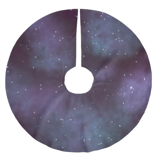 Mystical Dusty Violet Galaxy Polyester Weihnachtsbaumdecke (Vorderseite)