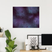 Mystical Dusty Violet Galaxy Poster (Heimbüro)