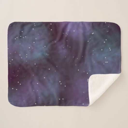 Mystical Dusty Violet Galaxy Sherpadecke (Vorderseite (Horizontal))