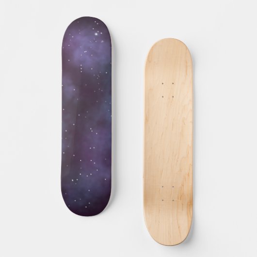 Mystical Dusty Violet Galaxy Skateboard (Vorderseite)