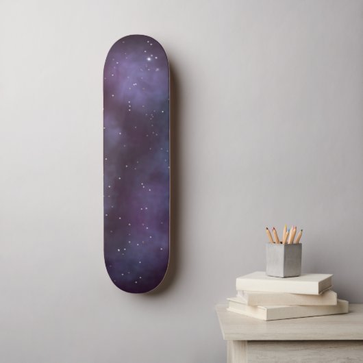 Mystical Dusty Violet Galaxy Skateboard (Wandkunst)