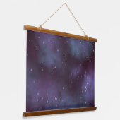 Mystical Dusty Violet Galaxy Wandteppich Mit Holzrahmen (Gewinkelt)