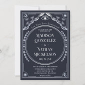 Mystical Elegant Silver Tarot Gothic Wedding Einladung (Vorderseite)