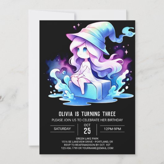 Mystical Elegant Wizard Geburtstag Einladung (Vorderseite)