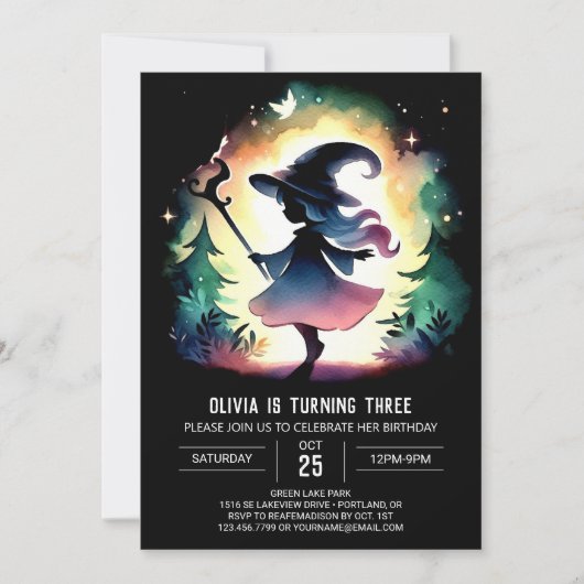 Mystical Elegant Wizard Geburtstag Einladung (Vorderseite)