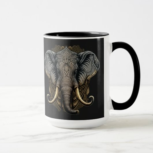 Mystical Elephant Watercolor-Tasse Tasse (Rechts)