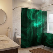 Mystical Emerald Green Swirl Abstract Duschvorhang
