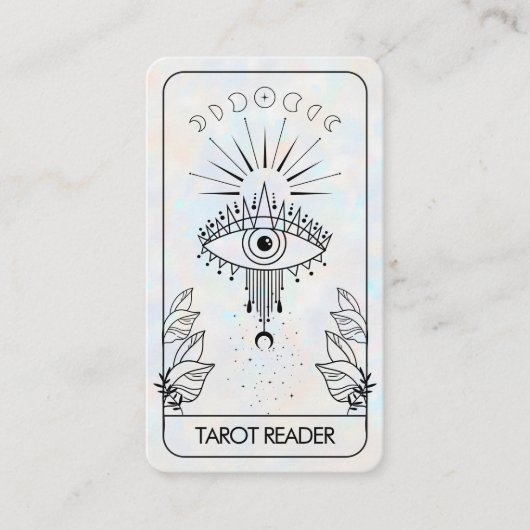 Mystical Evil Eye Celestial Tarot Holographic Visitenkarte (Vorderseite)
