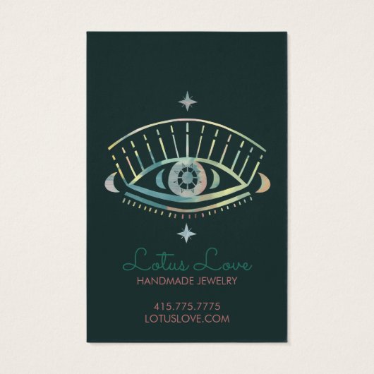 Mystical Eye Earring Necklace Juwelier Display Car (Rückseite)