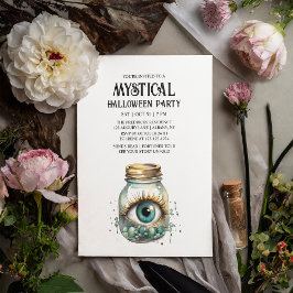 Mystical Eye Fortune Spooky Mint Halloween-Party Einladung
