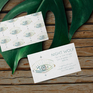 Mystical Eye Magic Boho Colorful Pastell Rainbow Visitenkarte