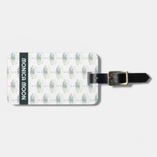 Mystical Eye Magical Boho farbenfroher CUSTOM Chic Gepäckanhänger (Vorderseite horizontal)