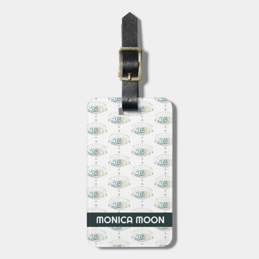 Mystical Eye Magical Boho farbenfroher CUSTOM Chic Gepäckanhänger (Vorderseite vertikal)