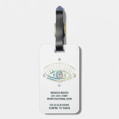 Mystical Eye Magical Boho farbenfroher CUSTOM Chic Gepäckanhänger (Rückseite vertikal)