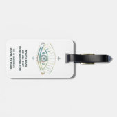 Mystical Eye Magical Boho farbenfroher CUSTOM Chic Gepäckanhänger (Rückseite horizontal)