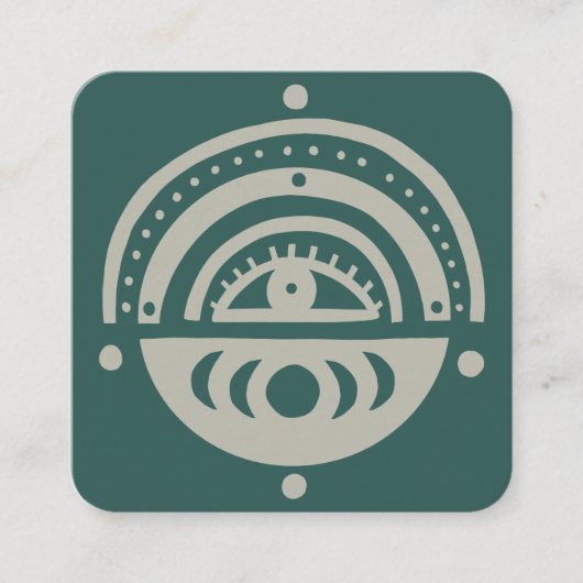 Mystical Eye Moons Rainbow Magic Boho Quadratische Visitenkarte (Vorderseite)