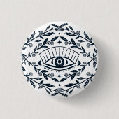 Mystical Eye Rose Reben Magischer Boho Button (Vorderseite)