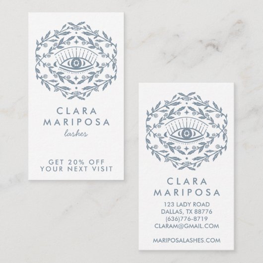 Mystical Eye Rose Vines Boho Beauty Illustriert Rabattkarte (Vorne/Hinten)