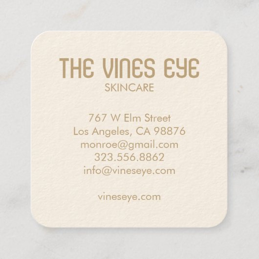 Mystical Eye & Vines Elegante Boho Bestellung Viel Quadratische Visitenkarte (Rückseite)