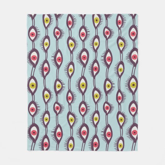 Mystical Eyes Pattern - Psychedelisches Trippy-Des Fleecedecke (Vorderseite)