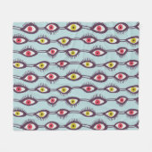 Mystical Eyes Pattern - Psychedelisches Trippy-Des Fleecedecke (Vorderseite (Horizontal))