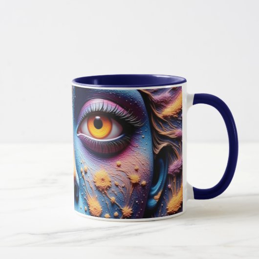 Mystical Face Art Can Cooler Tasse (Rechts)