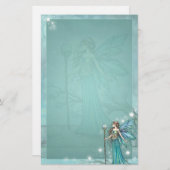 Mystical Faiasy Art Aquamarin Briefpapier (Vorne/Hinten)