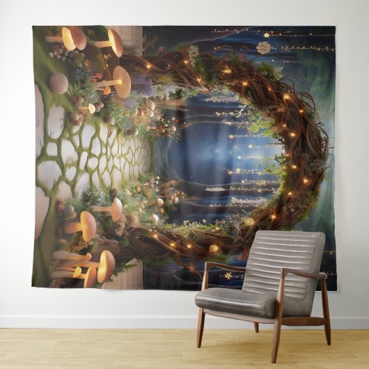 Mystical Fairy Tale Forest Archway hängend Wandteppich (Beispiel (Horizontal))