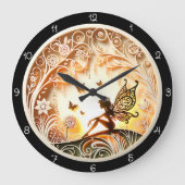 Mystical Fairy Woodland Timepiece Große Wanduhr (Vorderseite)