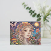 Mystical Fantasy Girl - Custom Magic Postkarte (Stehend Vorderseite)