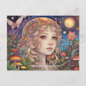 Mystical Fantasy Girl - Custom Magic Postkarte (Vorderseite)