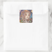 Mystical Fantasy Girl - Custom Magic Quadratischer Aufkleber (Tasche)