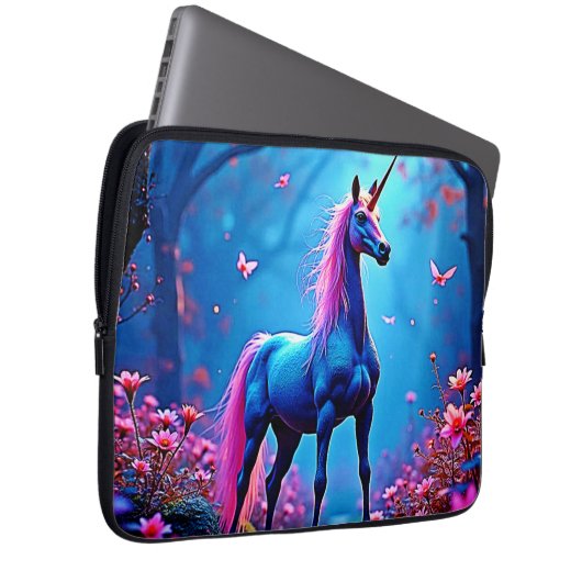 Mystical Fantasy Unicorn Art Laptopschutzhülle (Vorne Rechts)