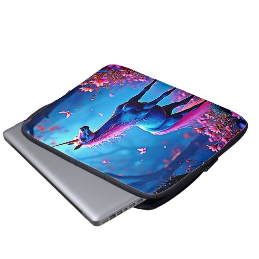 Mystical Fantasy Unicorn Art Laptopschutzhülle (Vorne Knopf)