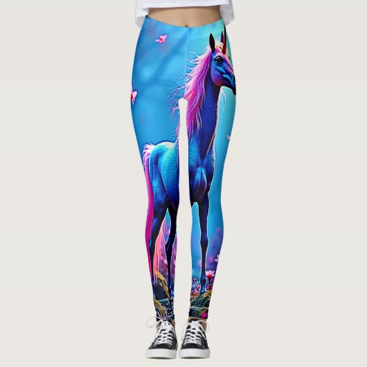 Mystical Fantasy Unicorn Art Leggings (Vorderseite)