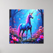 Mystical Fantasy Unicorn Art Leinwanddruck (Vorderseite)