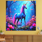 Mystical Fantasy Unicorn Art Leinwanddruck (Insitu (Wohnzimmer))